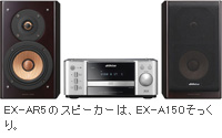 EX-AR5のスピーカーは、EX-A150そっくり。